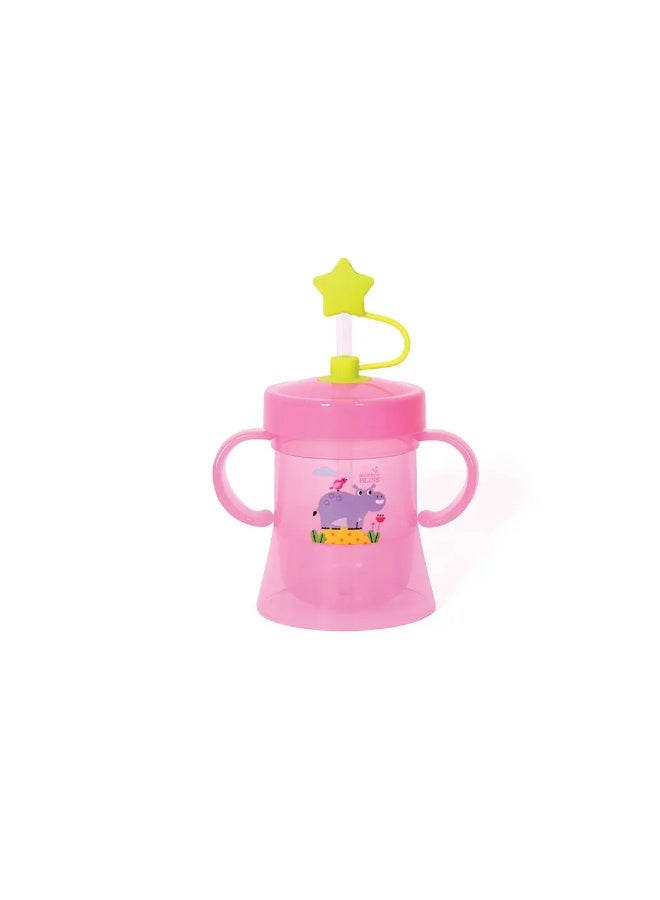 AID PLUS Toddler Training Cup Pink – 12oz Spill-Proof Straw Cup, BPA-Free, Leak-Proof Click Lock, for 18+ Months - Image 2
