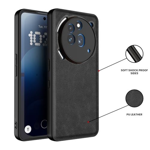 Kapa Tux Leather Back Cover for Nothing Phone 3A Pro | Slim Shockproof Camera Protection Bumper Case (Black) - Image 3