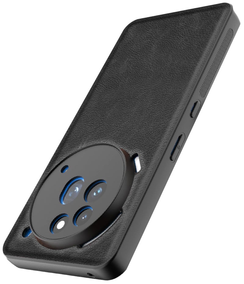 Kapa Tux Leather Back Cover for Nothing Phone 3A Pro | Slim Shockproof Camera Protection Bumper Case (Black) - Image 1