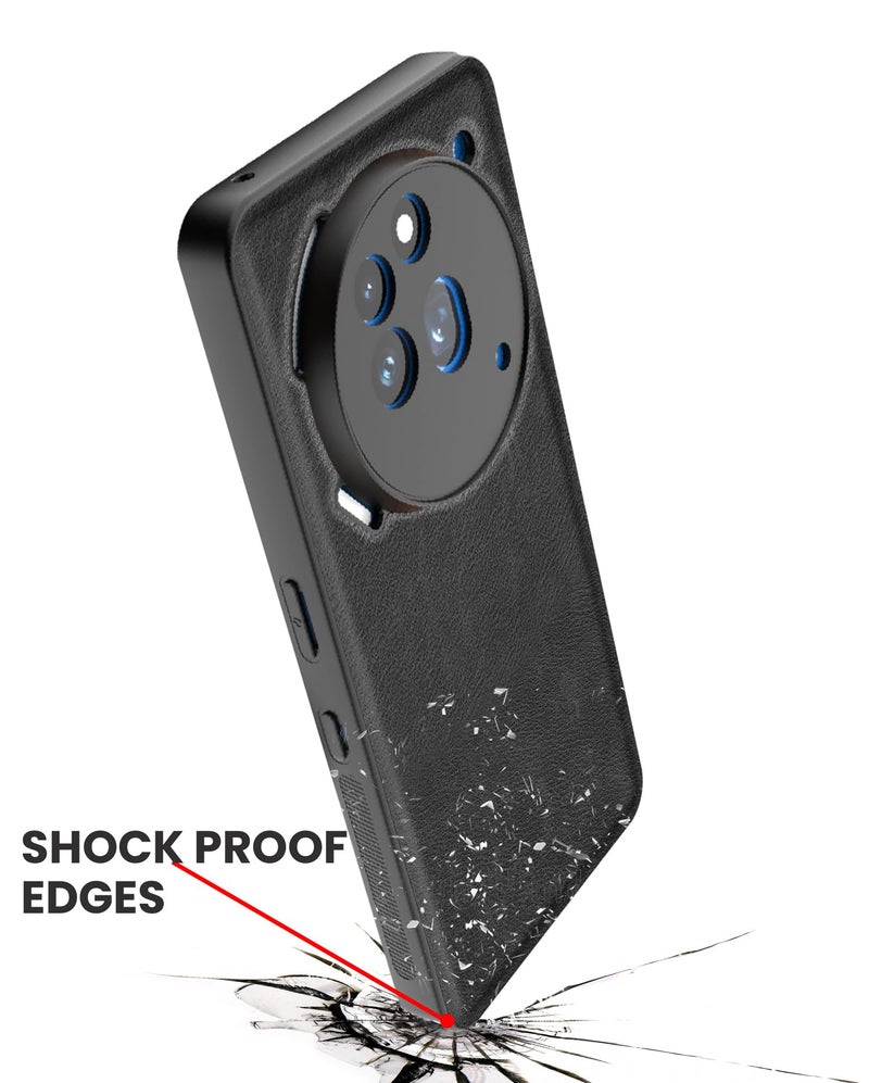 Kapa Tux Leather Back Cover for Nothing Phone 3A Pro | Slim Shockproof Camera Protection Bumper Case (Black) - Image 5