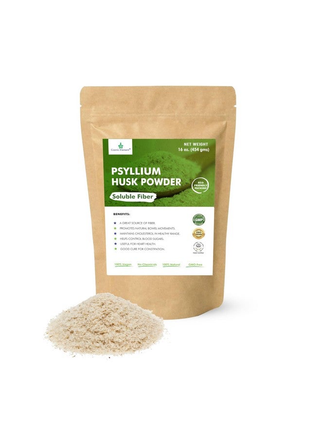 Cosmic Element 100% Pure Psyllium Husk Powder Organic - Fiber Supplement Powder | Psyllium Fiber Powder for Regularity and Keto Baking | Finely Ground Psyllium Husk Powder for Baking and Bread - 16 oz