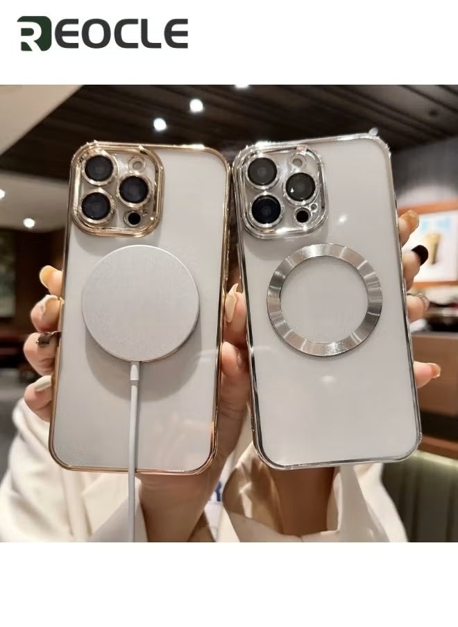 REOCLE Magnetic Clear Case for iPhone 14 Pro Max with Built-in Camera Lens Protector Ultra-thin Magnet Case for iPhone  14 Pro Max - Image 4