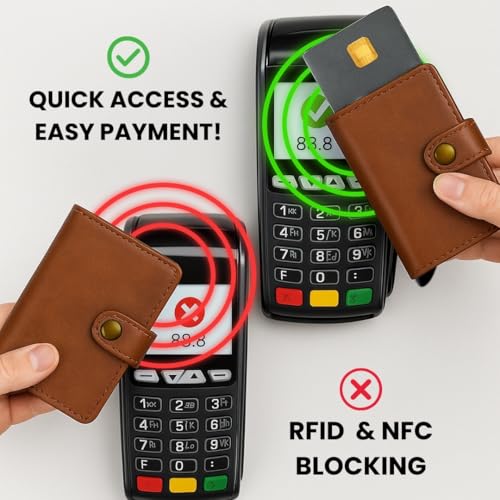 Giftana Leather RFID Blocking Pop up Metal Card Holder for Men and Women, RFID Protected Pop Up Slim Credit Debit Case Holder, Birthday Gifts for Doctor, Husband, Father, Diwali Gifts (Brown) - Image 3