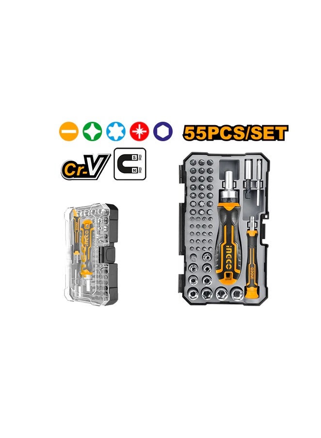 INGCO INGCO 55‑Piece Precision & Socket Bit Set CR‑V | Model HKSDB0558 - Image 5