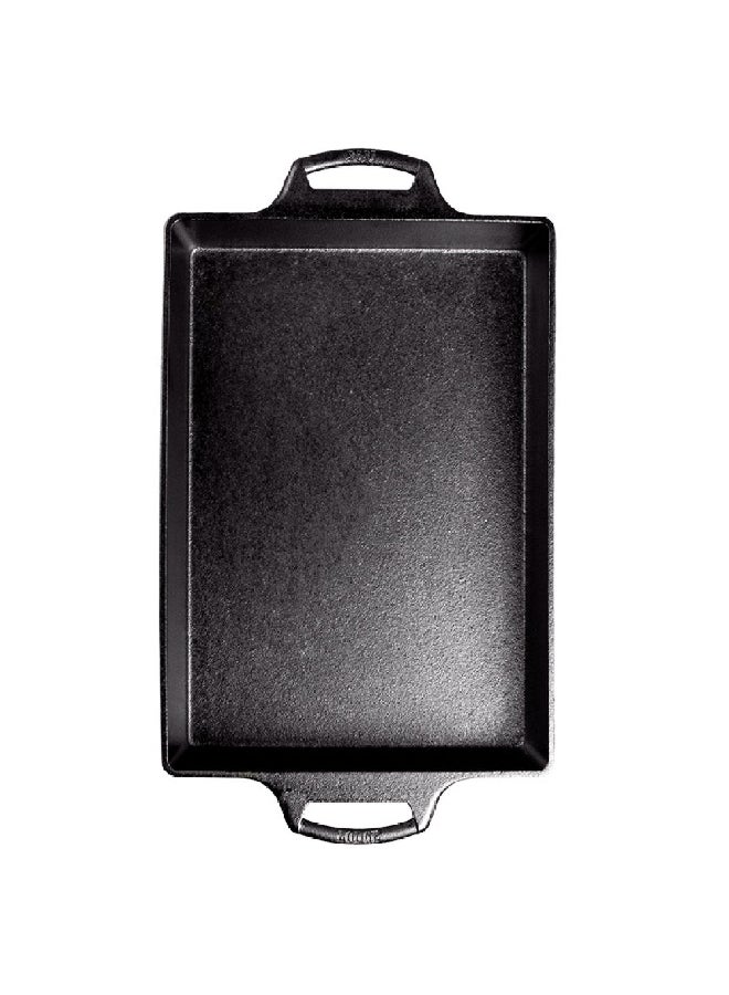 طاجن بمقبض مزدوج من الحديد الزهر المطلي بالزيت مع خاصية توزيع متساوٍ للحرارة، أسود، 9 × 13 بوصة BW13C - Image 2