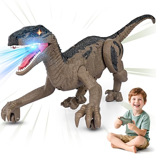 Rcfunkid Dinosaur Toys for Kids 24GHz Remote Control Dinosaur with Walking Realistic Sounds Demo Mode Rechargeable Jurassic Toys for 35 57 812 Birthdays Parties Christmas Childrens Day - Image 1