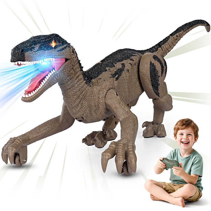 Rcfunkid Dinosaur Toys for Kids 24GHz Remote Control Dinosaur with Walking Realistic Sounds Demo Mode Rechargeable Jurassic Toys for 35 57 812 Birthdays Parties Christmas Childrens Day - Image 3
