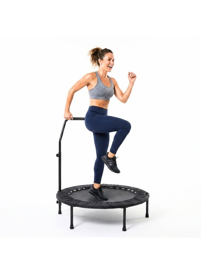 ENDLESS  40" Foldable Mini Trampoline With Handle | Max Load 220 Kg | Alloy Steel Frame | For Indoor & Outdoor Cardio Fitness Workouts | Anti-Slip Surface | Black & Red - Image 1