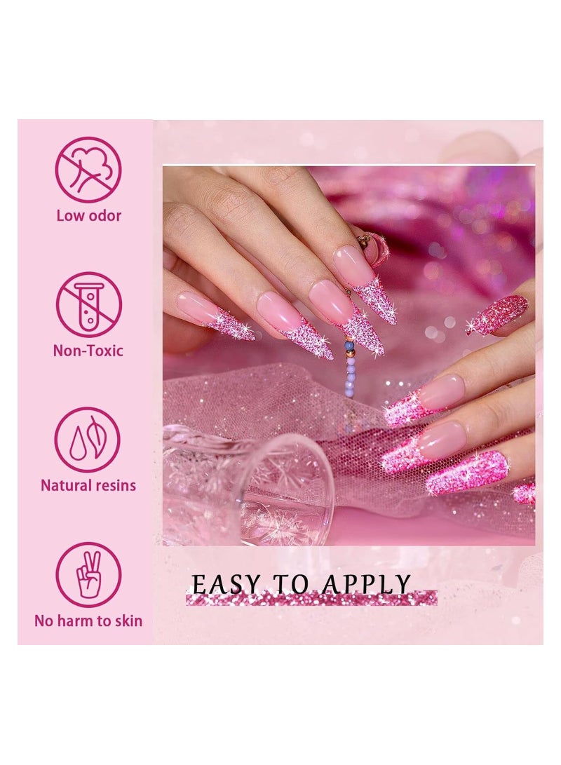 KASTWAVE Nail Polish Set Glitter Nail Varnish Sets, Quick Dry & Long Lasting Purple Nail Polish, 6PCS Sparkly Purple Oil-Based Formula Nail Polish Gift Set - No Need Cure for DIY Nail Art - Image 2