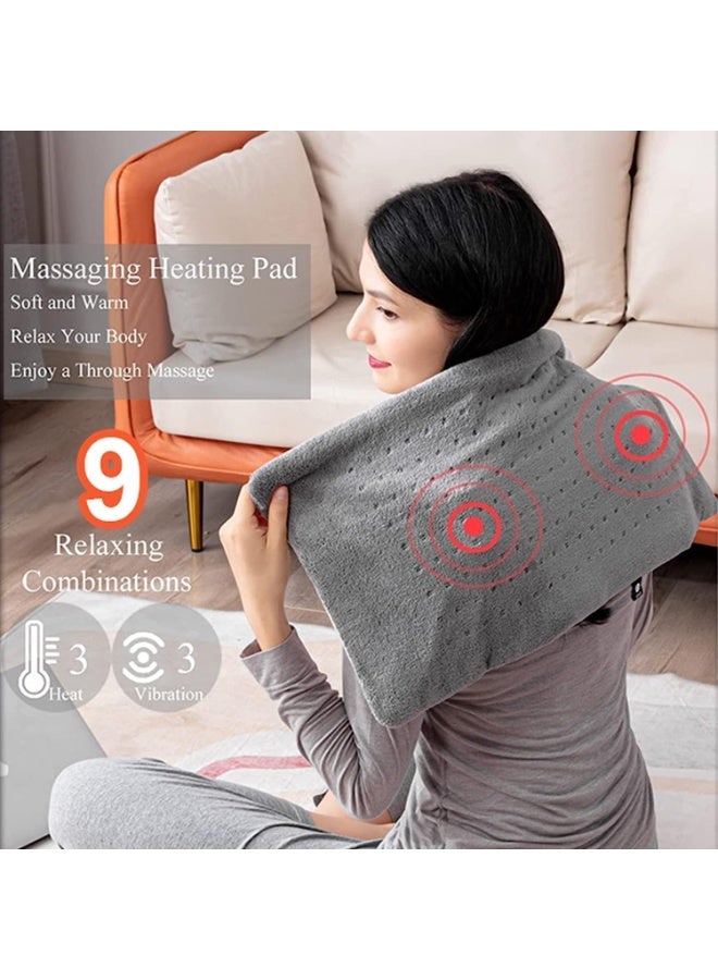 2-in-1 Weighted Electric Heating & Massaging Pad - Vibrating Thermal Wrap for Full Body Pain Relief - Large Deep Tissue Shawl for Neck, Shoulders, Back & Waist - Soothing Weighted Therapy with Adjustable Heat - Image 5