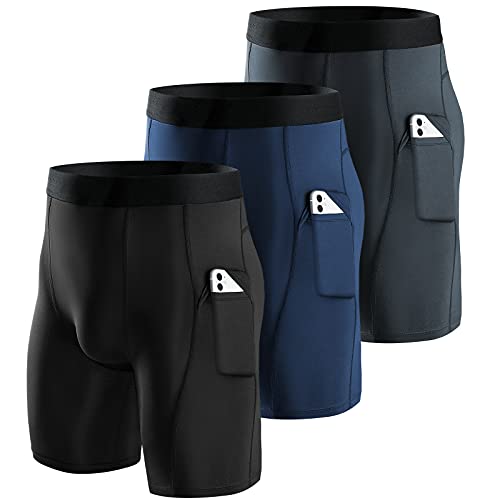 Niksa Compression Shorts Men 2/3 Pack, Compression Underwear for Men Athletic Shorts, Running Workout Fitness Shorts - Image 1