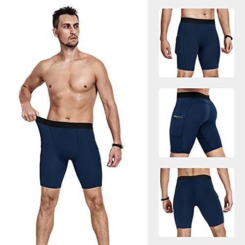 Niksa Compression Shorts Men 2/3 Pack, Compression Underwear for Men Athletic Shorts, Running Workout Fitness Shorts - Image 2