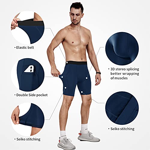 Niksa Compression Shorts Men 2/3 Pack, Compression Underwear for Men Athletic Shorts, Running Workout Fitness Shorts - Image 3