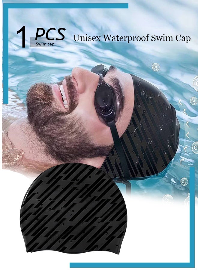 "Men Women Swim Cap, Unisex Adult Swimming Caps Keep , Waterproof Bathing Cap for Swimming " - Image 1