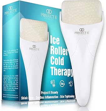 Project E Beauty Project E Beauty Ice Roller Cold Therapy Face Eye Body Massage Massager Under Eye Puffiness Brightening Cooling Cool Tightening Reduce Wrinkles Dark Circles Muscle Soreness Pain Relief Redness - Image 1