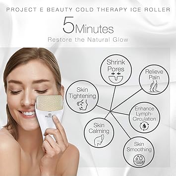 Project E Beauty Project E Beauty Ice Roller Cold Therapy Face Eye Body Massage Massager Under Eye Puffiness Brightening Cooling Cool Tightening Reduce Wrinkles Dark Circles Muscle Soreness Pain Relief Redness - Image 2