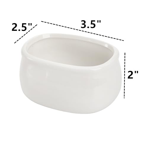 Dicunoy Set of 6 Sugar Packet Holder, Ceramic Sugar Caddy for Sweetener, Classic Restaurant White Tea Bag Organizer Bowl Storage Dish for Coffee Bar, Home - Image 2