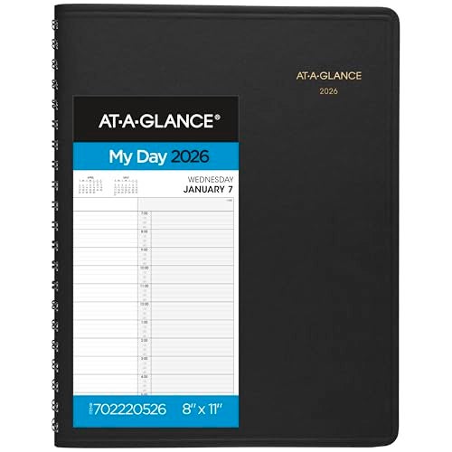 AT-A-GLANCE ATAGLANCE 2026 Appointment Book Planner Daily 8 x 11 Large Two Person Group Black 702220526 - Image 1