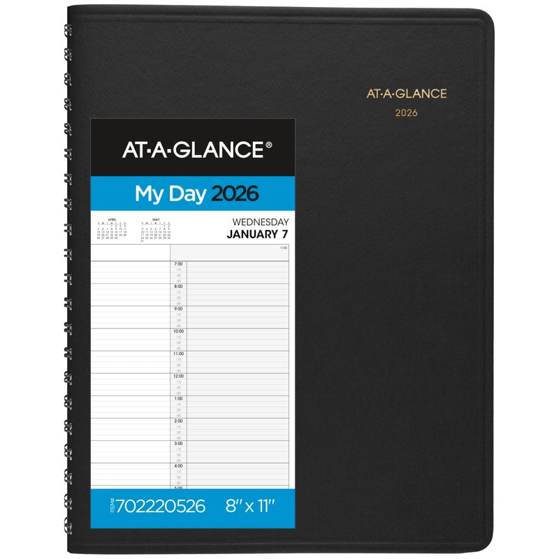 AT-A-GLANCE ATAGLANCE 2026 Appointment Book Planner Daily 8 x 11 Large Two Person Group Black 702220526 - Image 2