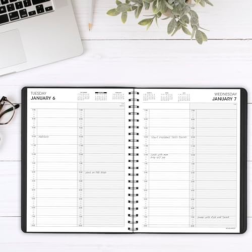 AT-A-GLANCE ATAGLANCE 2026 Appointment Book Planner Daily 8 x 11 Large Two Person Group Black 702220526 - Image 3