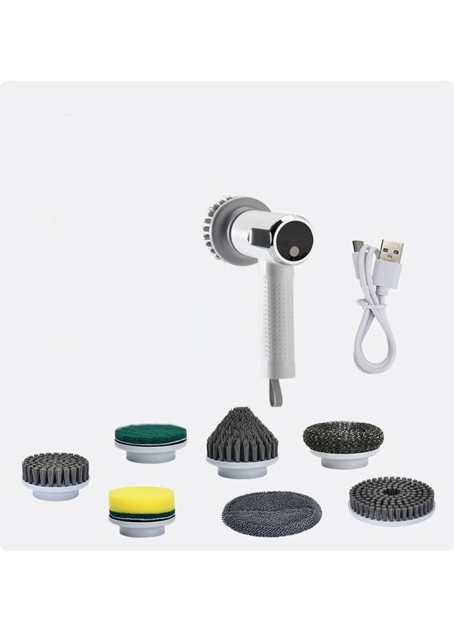 عام فرشاة تنظيف كهربائية منزلية متعددة الوظائف، قابلة للتمسك بيدك، لاسلكية، ذات سعة كبيرة، وتتكون برؤوس فرشاة قابلة للاستبدال. - Image 4