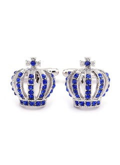 Stainless Steel Classic Cufflinks For Men Wedding & Business (Blue)