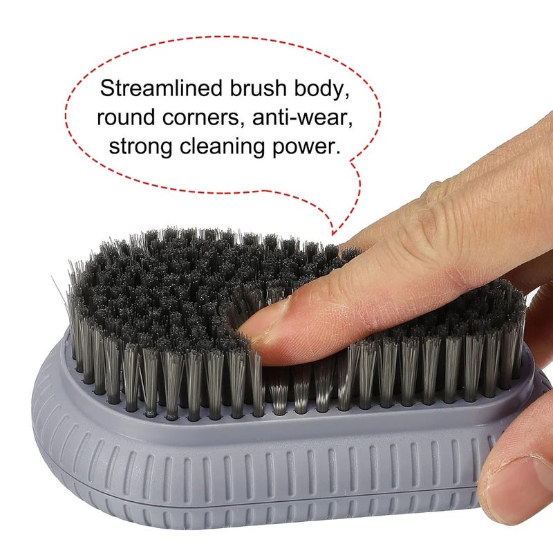 FS COOL FS COOL Multifunctional Cleaning Brush with Soft Bristle and NonSlip Design Durable Easy to Grip and Reusable Laundry Clothes and Shoes Scrubbing Brush Pack of 1 Grey  - Image 4