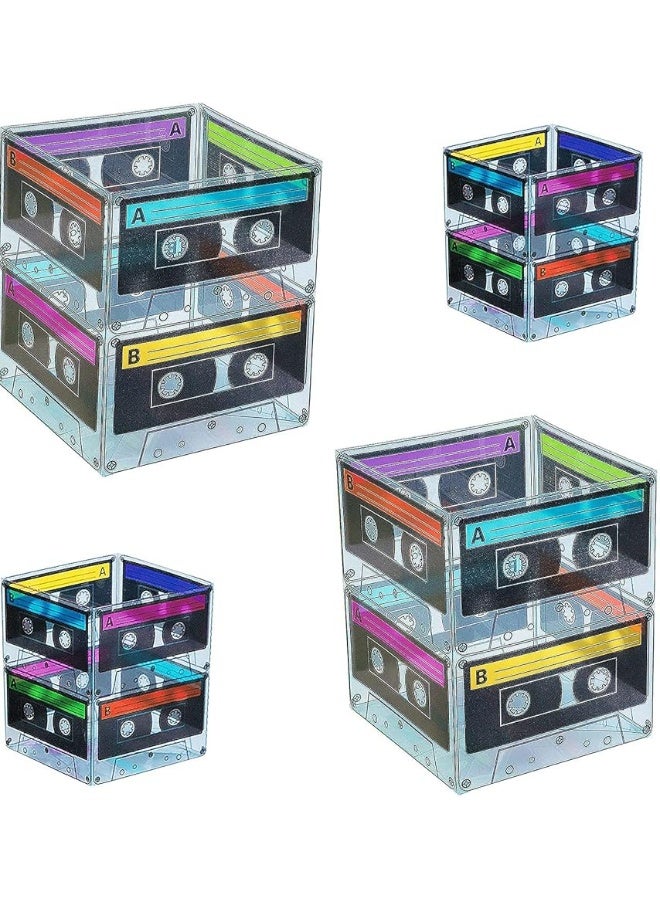 4E's Novelty 4Es Novelty Cassette Tape Bucket Centerpiece Pack of 4 80s Party Supplies 90s Theme Birthday Party Decoration Cassette Tape Table Decor Retro Hip Hop Pop Music Culture Party for Adults  Kids - Image 2
