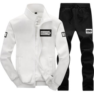 Spring and Autumn New Mens Sweatshirt suit Korean Slim-fit Long-sleeved Sweatshirt suit Student Sports Leisure suit Trendy White. - pzsku/Z64877EFDAD88CD5AF35DZ/45/1746223668/01530ff7-cd8b-4888-a14c-7f987d84987b
