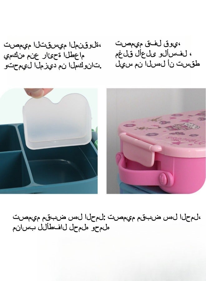 Browning New Food Grade Silicone Lunch Box Microwave Heating Fresh-keeping Box Storage Box Divided Sealed Lunch Bento Box - Blue - Image 5