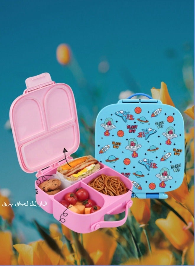 Browning New Food Grade Silicone Lunch Box Microwave Heating Fresh-keeping Box Storage Box Divided Sealed Lunch Bento Box - Blue - Image 3
