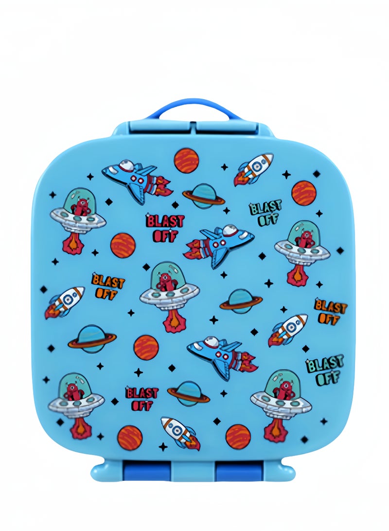 Browning New Food Grade Silicone Lunch Box Microwave Heating Fresh-keeping Box Storage Box Divided Sealed Lunch Bento Box - Blue - Image 1