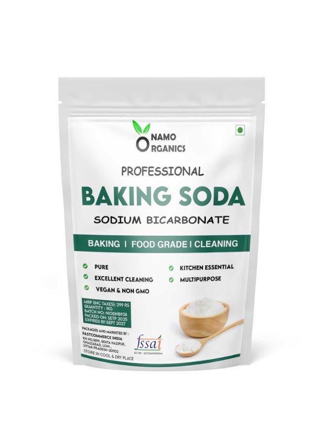 Namo Organics Pure Baking Soda - 1 Kg - Food Grade Sodium Bicarbonate, Perfect for Baking | Cooking | Cleaning - Triple Refined - Image 1