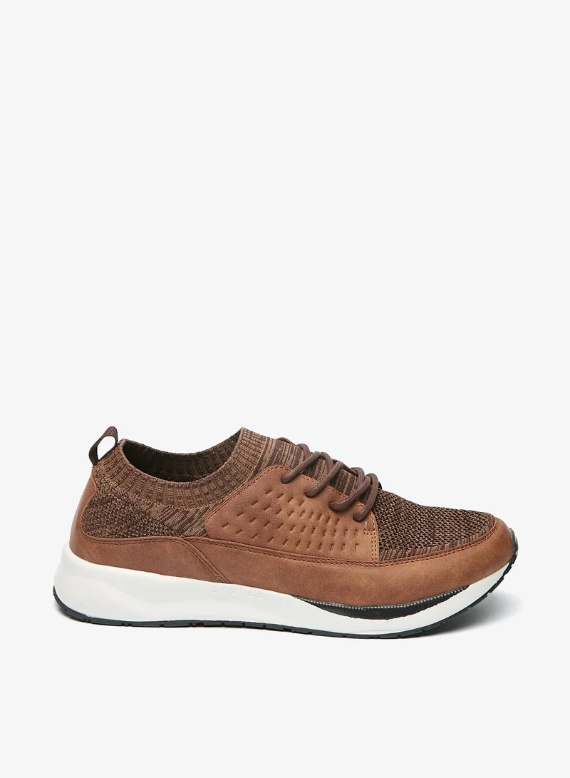 LBL by Shoexpress Mens Paneled Casual Sneakers with Lace-Up Closure