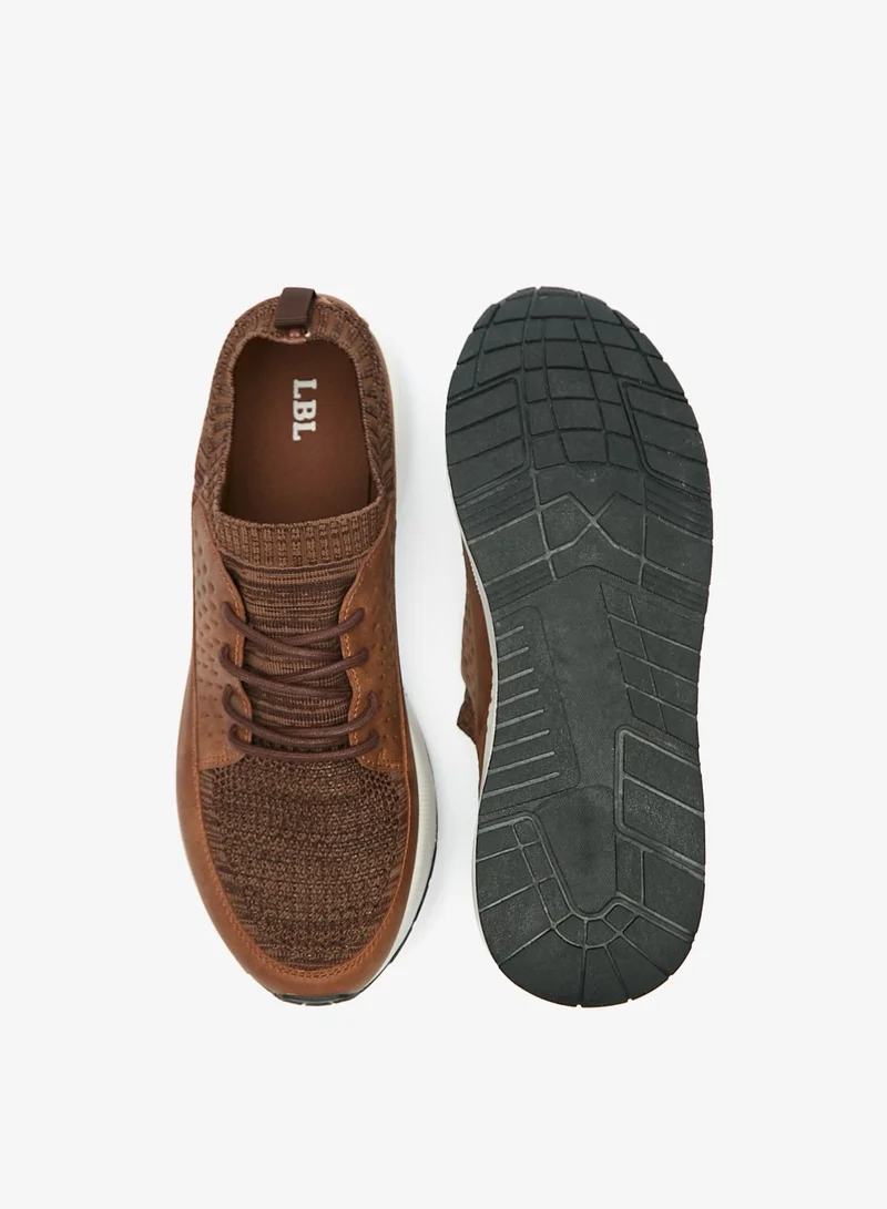 LBL by Shoexpress Mens Paneled Casual Sneakers with Lace-Up Closure