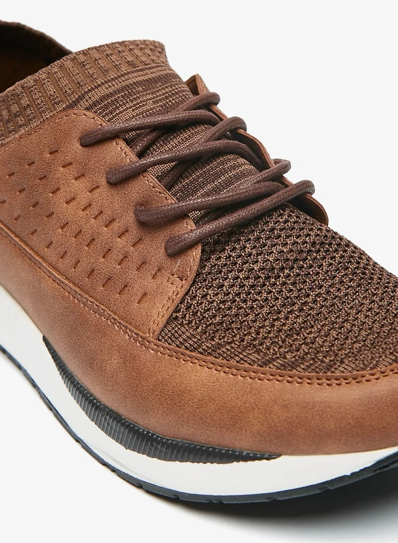 LBL by Shoexpress Mens Paneled Casual Sneakers with Lace-Up Closure