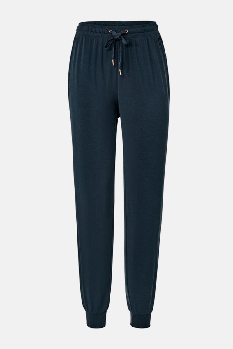 Tchibo Women Solid Drawstring Pajamas, Navy - Image 2