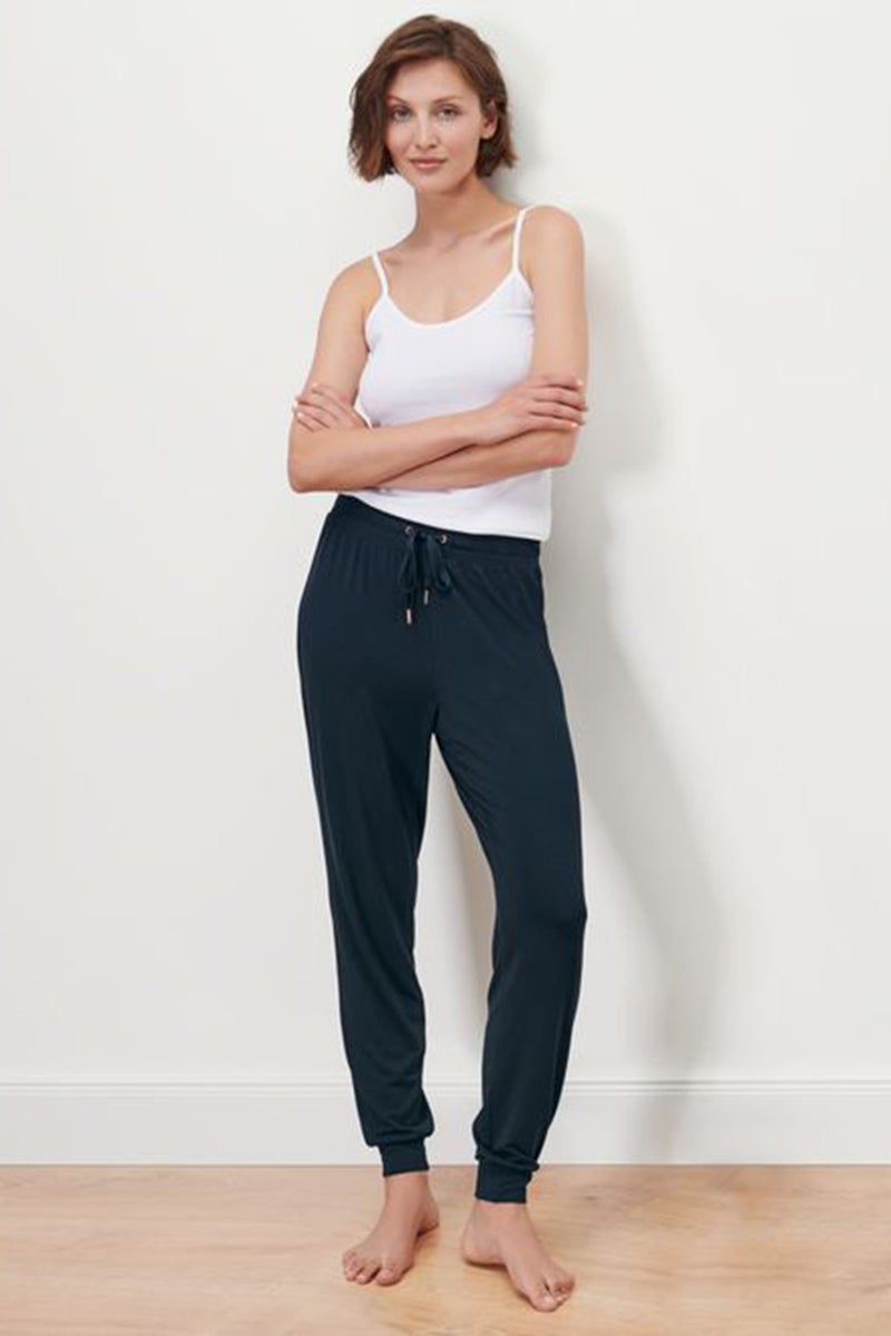 Tchibo Women Solid Drawstring Pajamas, Navy - Image 1