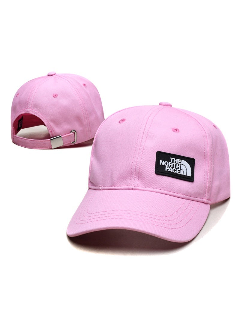 The North Face Pink Baseball Cap with Classic Logo Patch and Adjustable Metal Buckle Closure