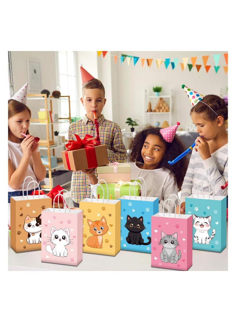 general 24 Puppy Cat Party Candy Bags with Handles Party Gift Bags for Kids Gift Bags Dog Paper Bags Cat Birthday Party Supplies Pet Adoption Boys Girls - Image 5