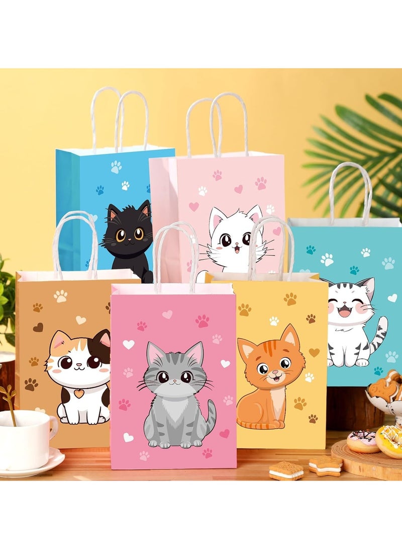 general 24 Puppy Cat Party Candy Bags with Handles Party Gift Bags for Kids Gift Bags Dog Paper Bags Cat Birthday Party Supplies Pet Adoption Boys Girls - Image 3