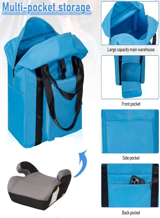 TORIBIO Durable Backless Booster Seat Travel Bag for Airplane Compatible with Cosco Topside Backless Booster Car Seat and Gb Pockit Stroller, Airplane Gate Check Tote Bag, Blue - Image 4