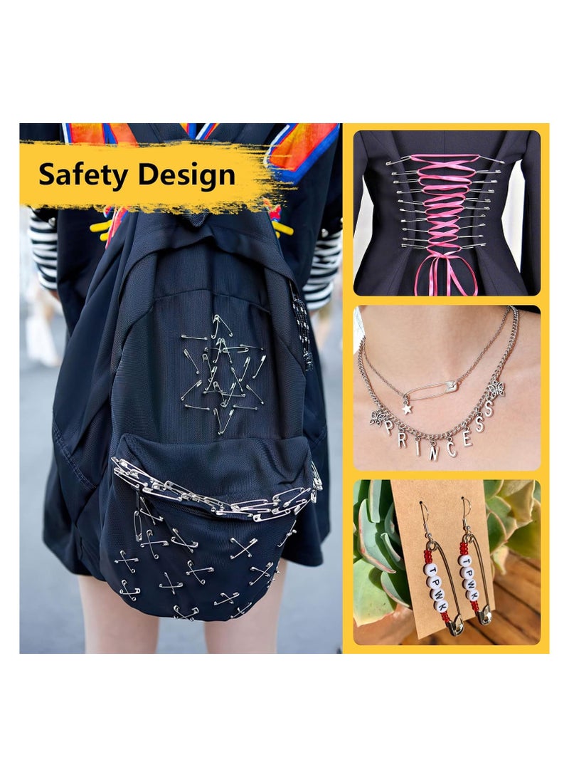 Safety Pins 100pcs Medium Safety Pins for Clothing Fabric Arts Quilting Blankets Upholstery and DIY Craft Accessories