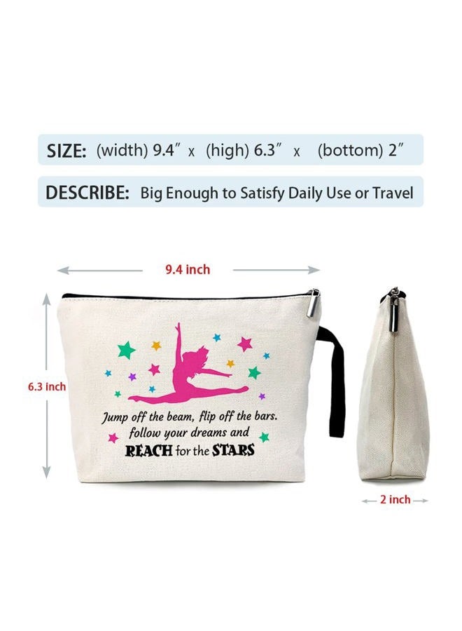 ZHANTUONE Gymnast Girls Funny Cosmetic Bag,for Travel Toiletry Zipper Storage Pouch Makeup Bag,Gymnasts Gifts,Gymnastics Makeup Bag for Women,Ymnastics Enthusiast Gifts,Girls Gymnast Inspirational Gifts, White - Image 4