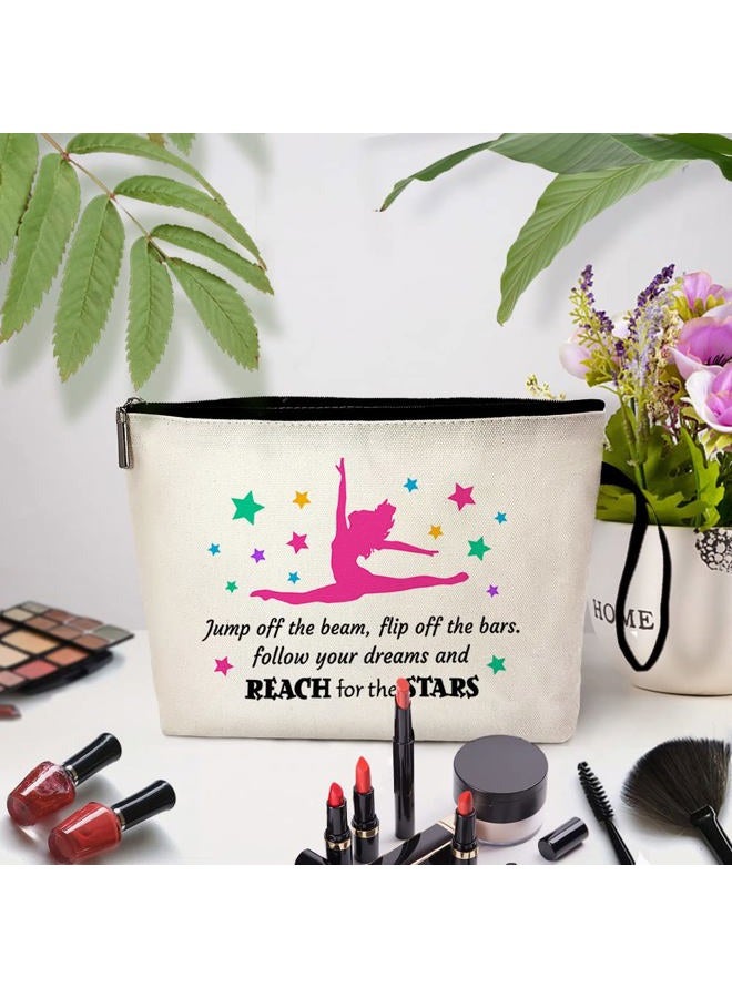 ZHANTUONE Gymnast Girls Funny Cosmetic Bag,for Travel Toiletry Zipper Storage Pouch Makeup Bag,Gymnasts Gifts,Gymnastics Makeup Bag for Women,Ymnastics Enthusiast Gifts,Girls Gymnast Inspirational Gifts, White - Image 3