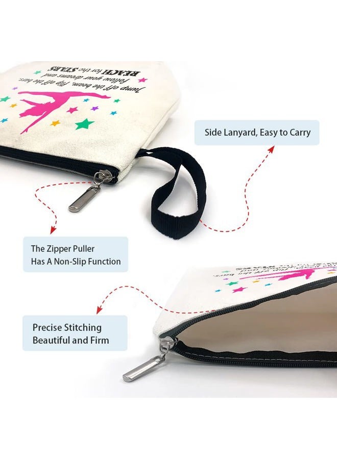ZHANTUONE Gymnast Girls Funny Cosmetic Bag,for Travel Toiletry Zipper Storage Pouch Makeup Bag,Gymnasts Gifts,Gymnastics Makeup Bag for Women,Ymnastics Enthusiast Gifts,Girls Gymnast Inspirational Gifts, White - Image 5