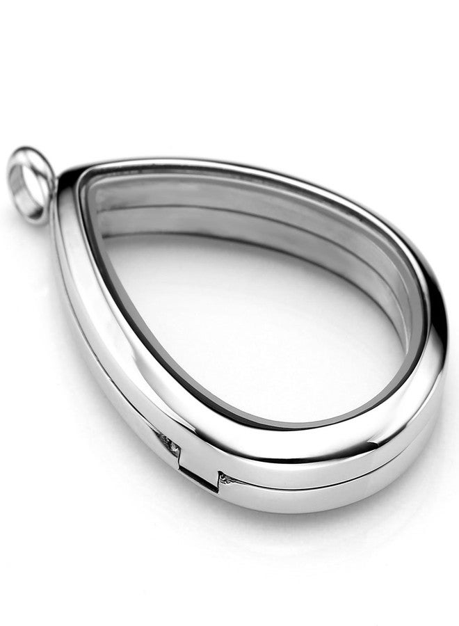 جوفيفي قلادة جوفيفي بتصميم دمعة عائمة مع قفل للذكريات - مصنوعة من الفولاذ الجراحي المقاوم للصدأ 316 - Image 2