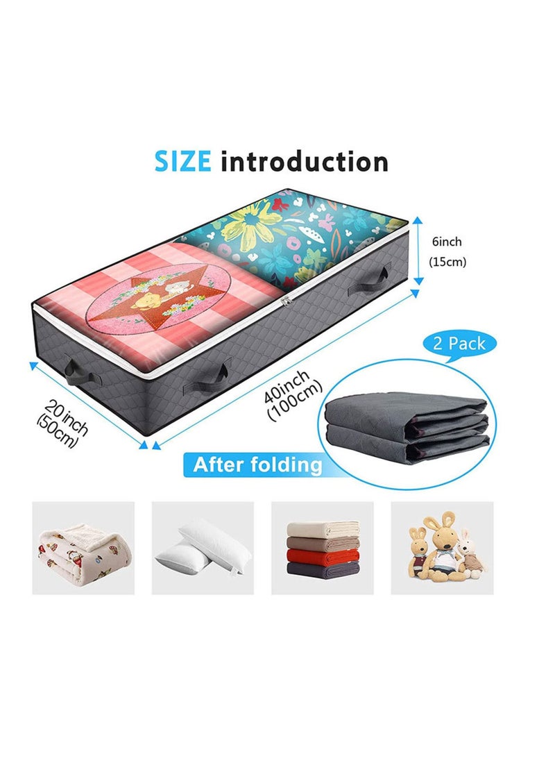 TYCOM - TYCOM Basics Fabric Under Bed Storage Bag Organzier- 2 Pcs Storage Containers with Reinforced Handles, Large Capacity Breathable Non-woven Storage Bins for Blanket, Pillows, Comforters and Quilts - Image 1