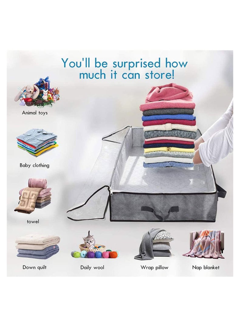TYCOM - TYCOM Basics Fabric Under Bed Storage Bag Organzier- 2 Pcs Storage Containers with Reinforced Handles, Large Capacity Breathable Non-woven Storage Bins for Blanket, Pillows, Comforters and Quilts - Image 1