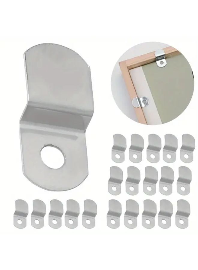 20 Pack Offset Picture Hanging Clips with Screws Metal Frame Clamps for Canvas Photo Frames - Image 1